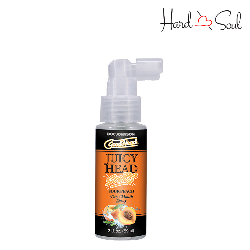 A Bottle of GoodHead Juicy Head Dry Mouth Spray Sour Peach 2oz - HardnSoul