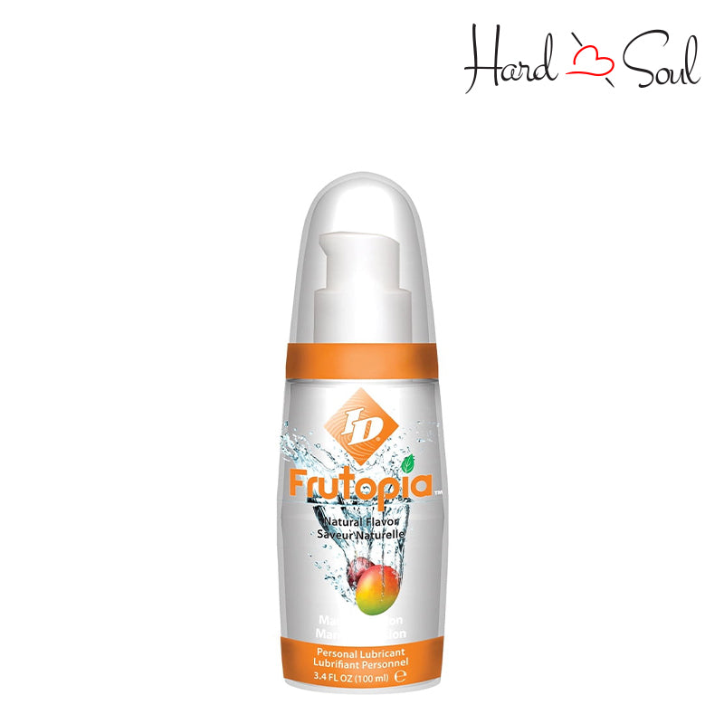 Front Side of a Bottle of ID Frutopia Water-Based Flavored Lube Mango Passion 3.4oz - HardnSoul