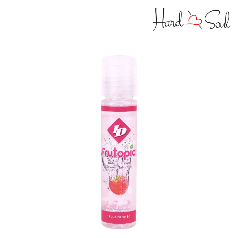 Front Side of a Bottle of ID Frutopia Water-Based Flavored Lube Raspberry 1oz - HardnSoul