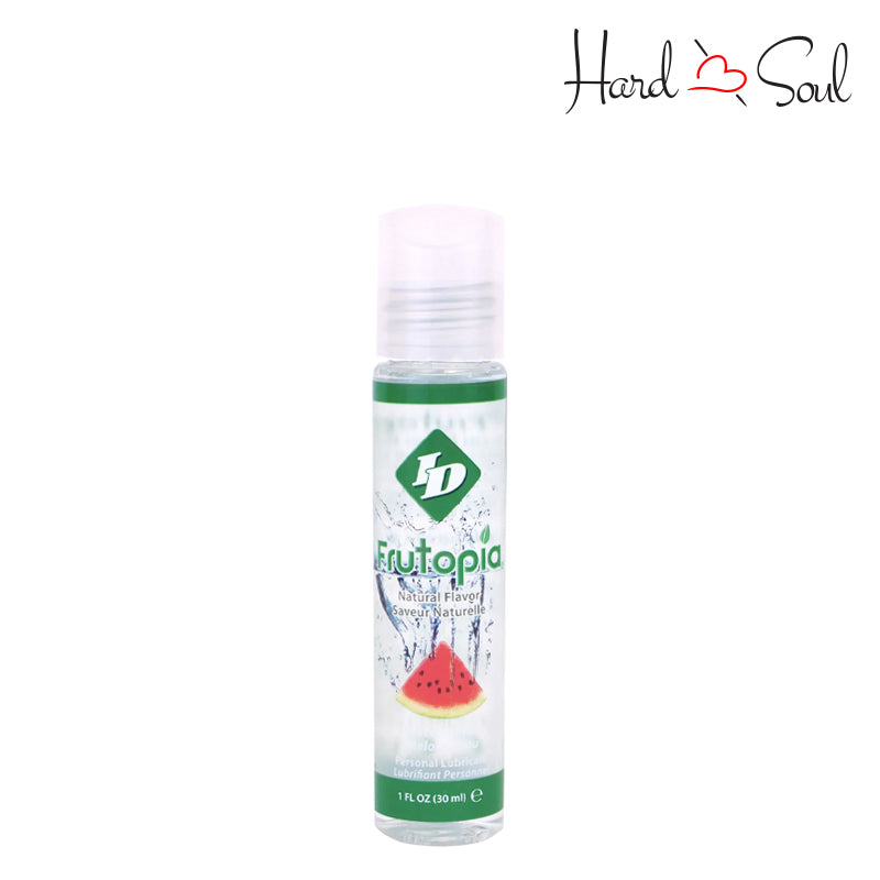 Front Side of a Bottle of ID Frutopia Water-Based Flavored Lube Watermelon 1oz - HardnSoul