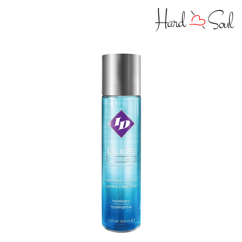 Front Side of a Bottle of ID Glide Water Based Lubricant 17oz - HardnSoul