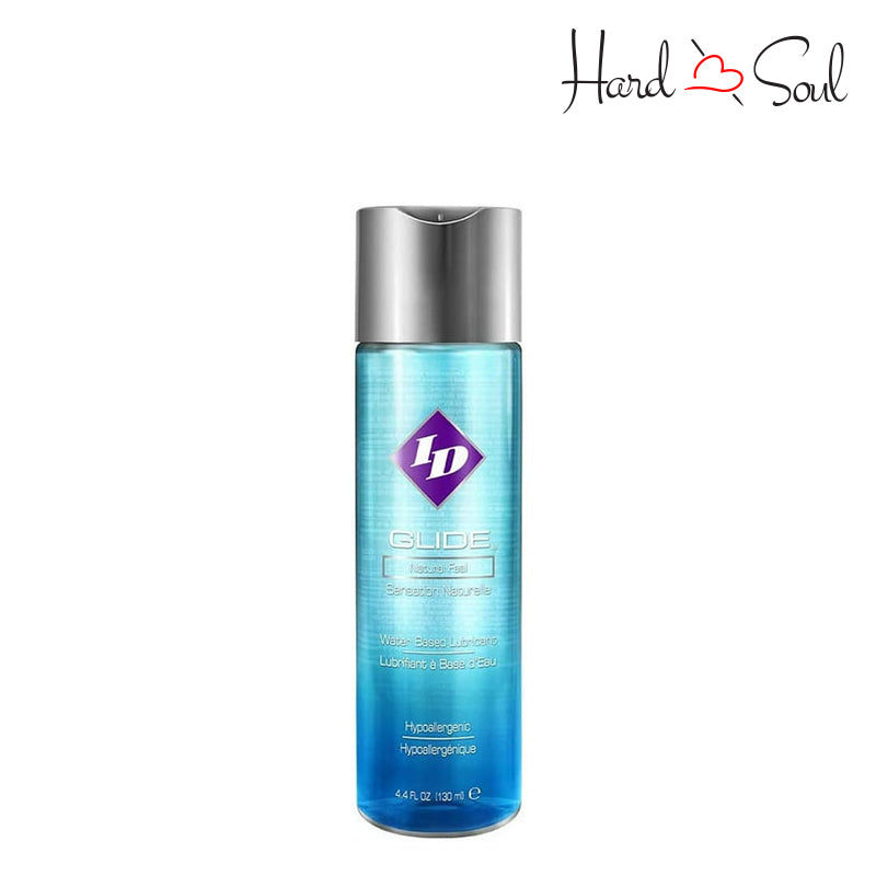 Front Side of a Bottle of  ID Glide Water Based Lubricant 4.4oz - HardnSoul