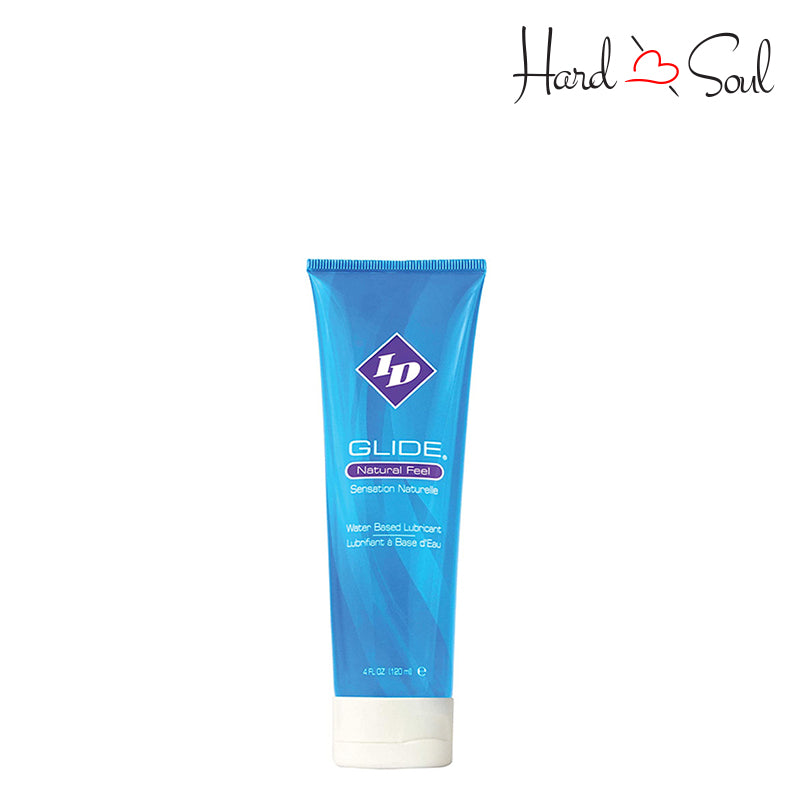 Front side of a tube of ID Glide Water Based Lubricant 4oz - HardnSoul