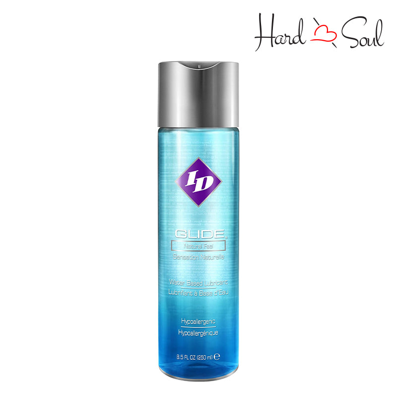 Front Side of a Bottle of ID Glide Water Based Lubricant 8.5oz - HardnSoul