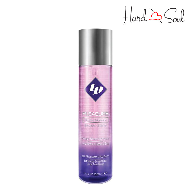 Front Side of a Bottle of ID Pleasure Water Based Tingling Lubricant 17oz - HardnSoul