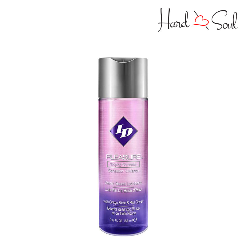 Front Side of a Bottle of ID Pleasure Water Based Tingling Lubricant 2.2oz - HardnSoul