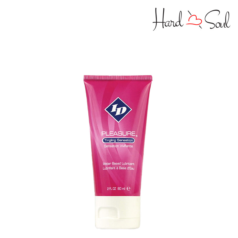 Front Side of a Bottle of ID Pleasure Water Based Tingling Lubricant 2oz - HardnSoul