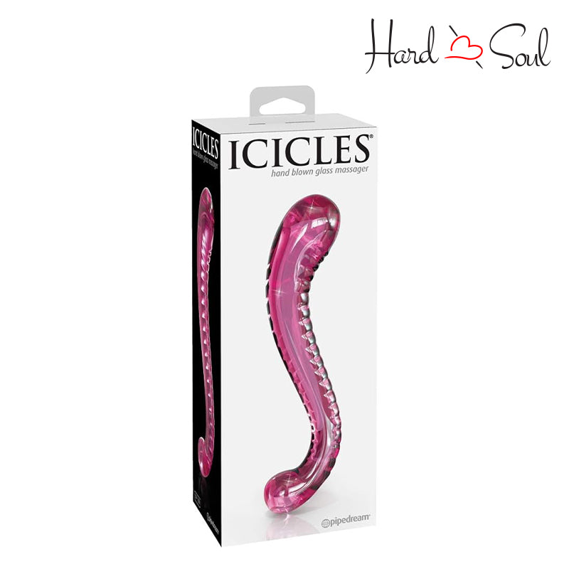 A Box of Icicles No 69 Textured G-Spot Glass Probe Pink - HardnSoul