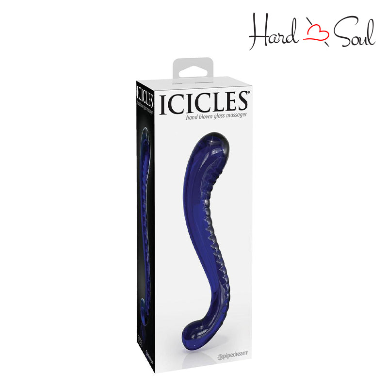 A Box of Icicles No 70 Textured G-Spot Glass Probe Blue - HardnSoul