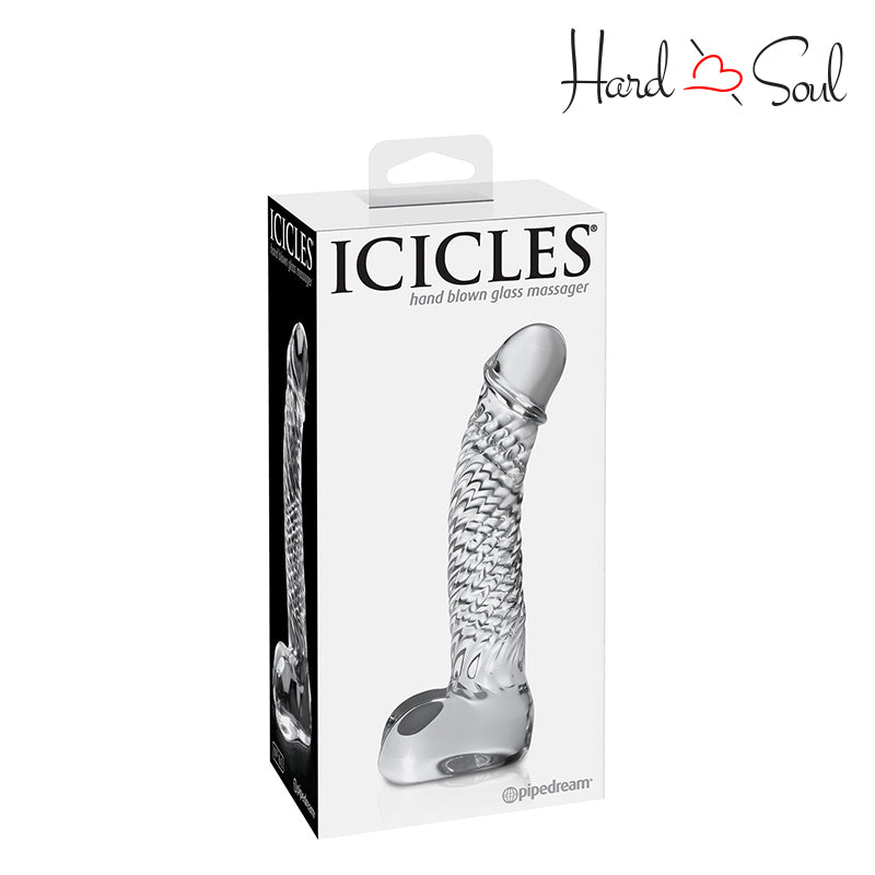 A Box of Icicles No. 61 Glass G-Spot Dildo with Balls - HardnSoul