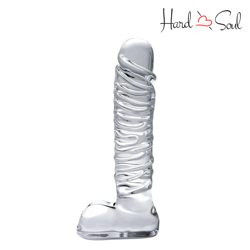 Icicles No. 63 Glass Dildo with Balls 8.5" - HardnSoul