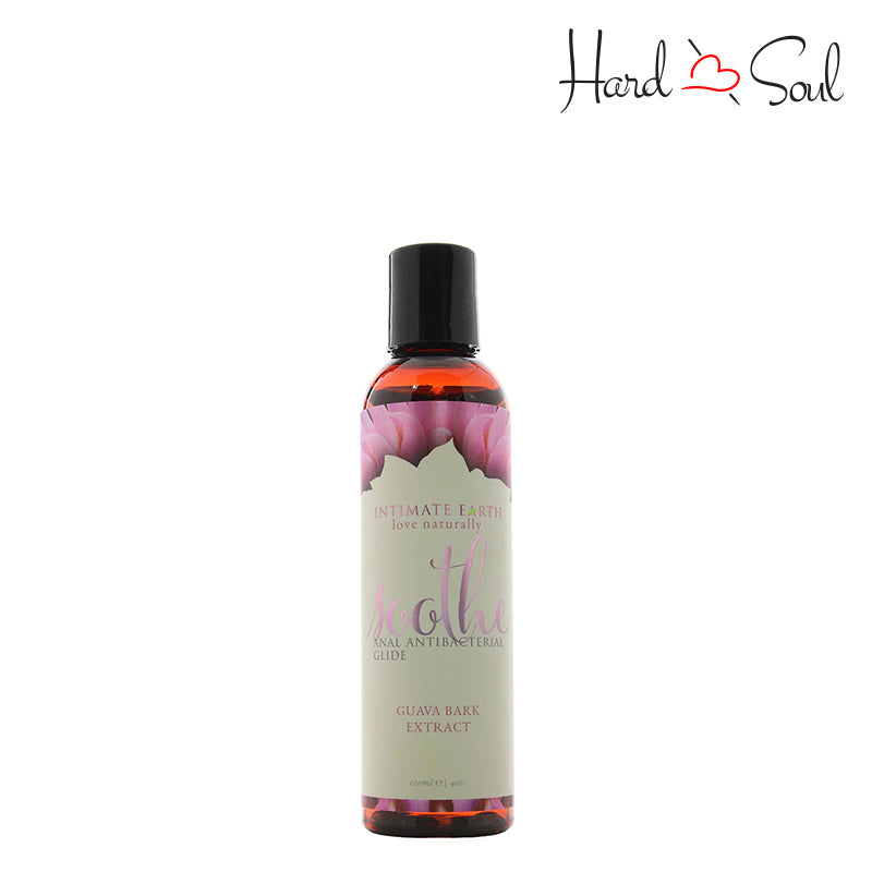A 4 oz bottle of Intimate Earth Soothe Anal Antibacterial Glide - HardnSoul