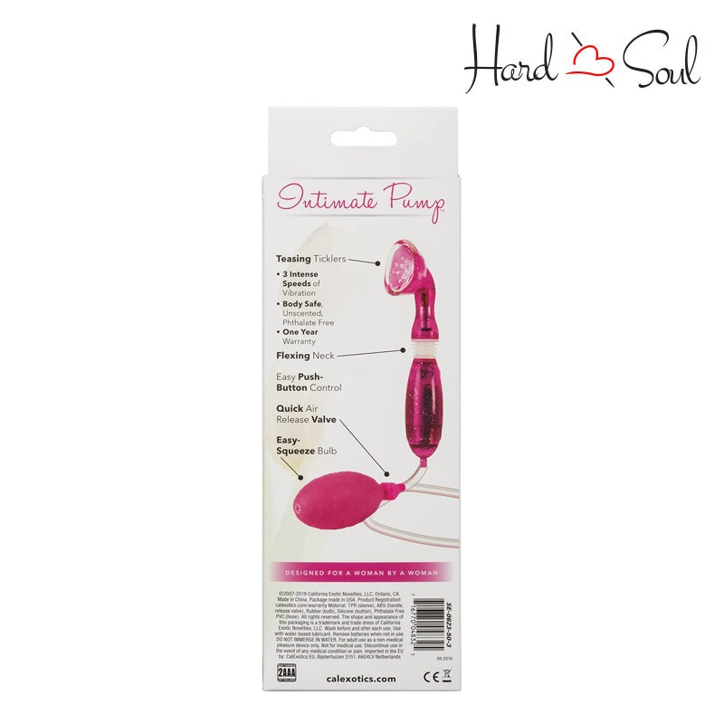 Back Side of  Intimate Pump Advanced Clitoral Pump Pink Box - HardnSoul