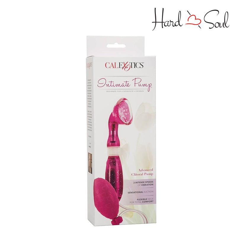 Front Side of  Intimate Pump Advanced Clitoral Pump Pink Box - HardnSoul