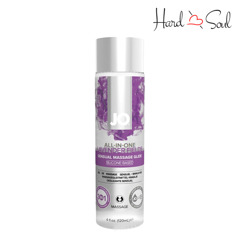 A Bottle JO All-In-One Silicone Massage Glide Lavender 4oz - HardnSoul