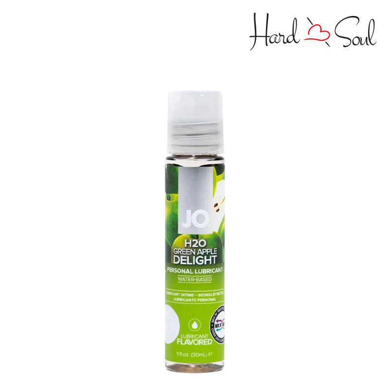 1oz bottle of JO H2O Water Based Flavored Lube Green Apple - HardnSoul