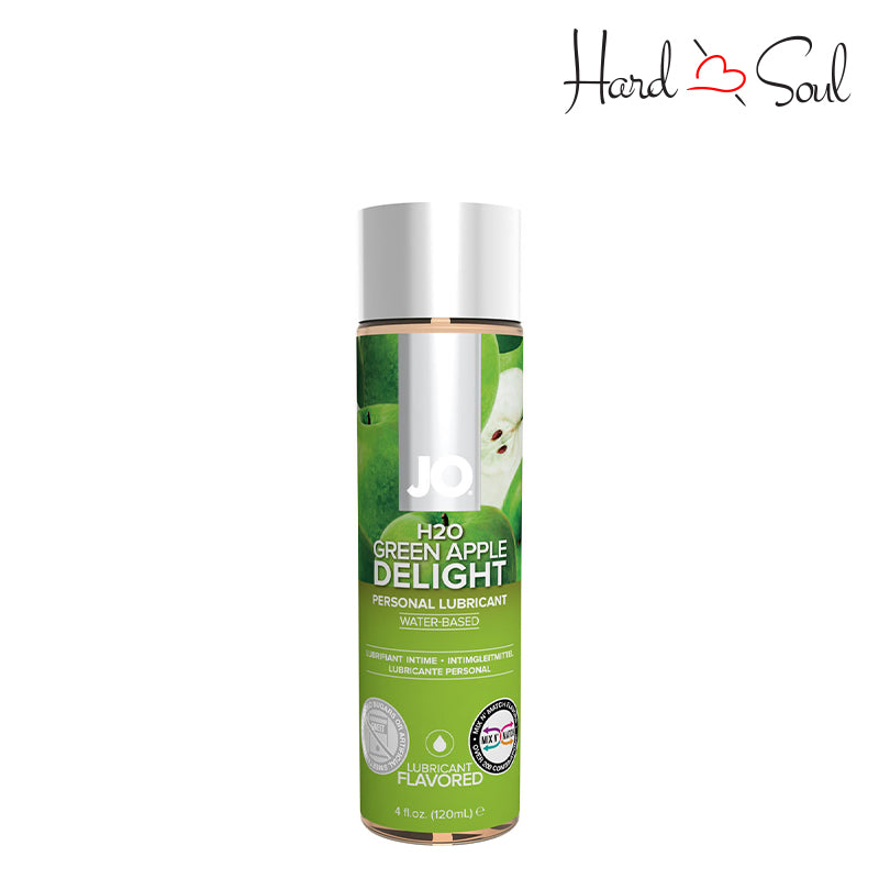 4oz bottle of JO H2O Water Based Flavored Lube Green Apple - HardnSoul