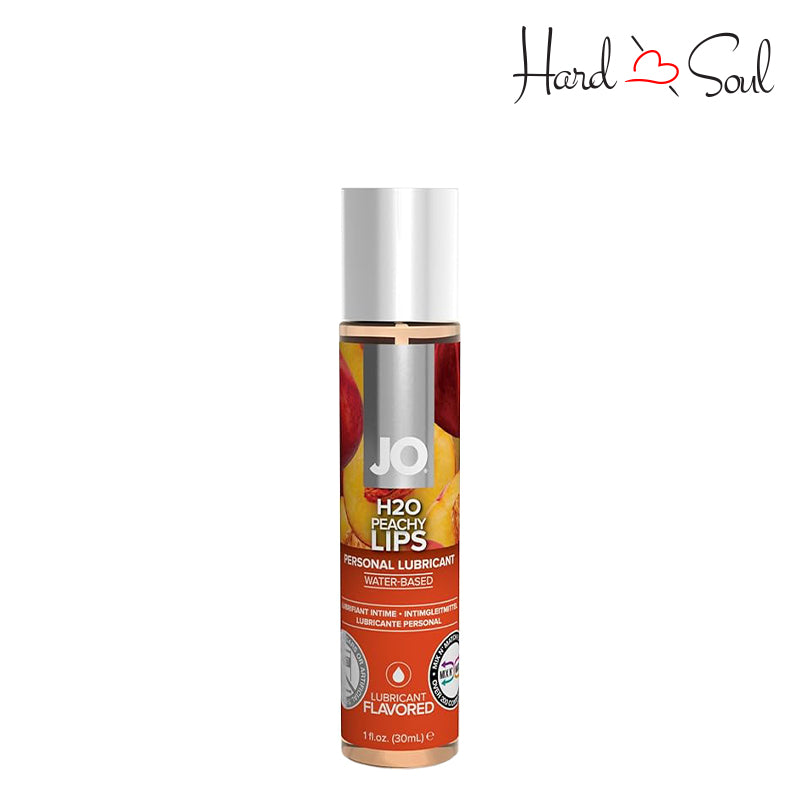 1oz bottle of H2O Water Based Flavored Lube Peachy Lips - HardnSoul