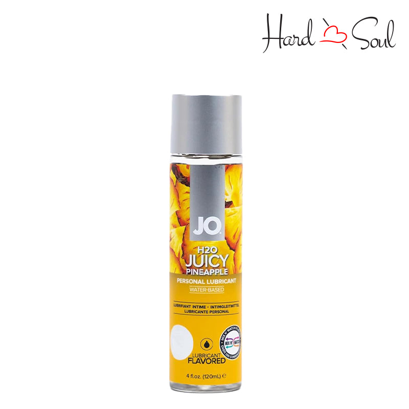 4oz bottle of JO H2O Water Based Flavored Lube Pineapple - HardnSoul