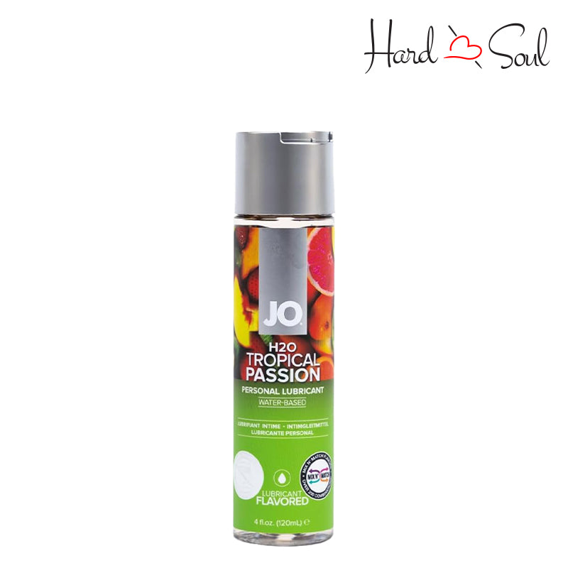 4oz bottle of JO H2O Water Based Flavored Lube Tropical Passion - HardnSoul