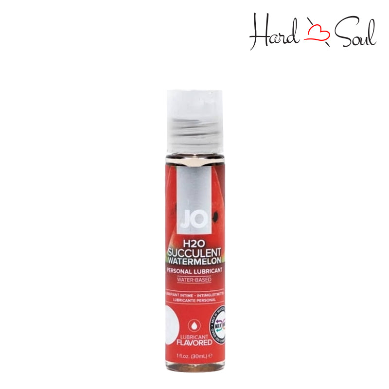 1oz bottle of JO H2O Water Based Flavored Lube Watermelon - HardnSoul