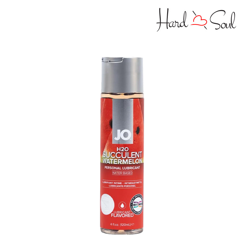 4oz bottle of JO H2O Water Based Flavored Lube Watermelon - HardnSoul