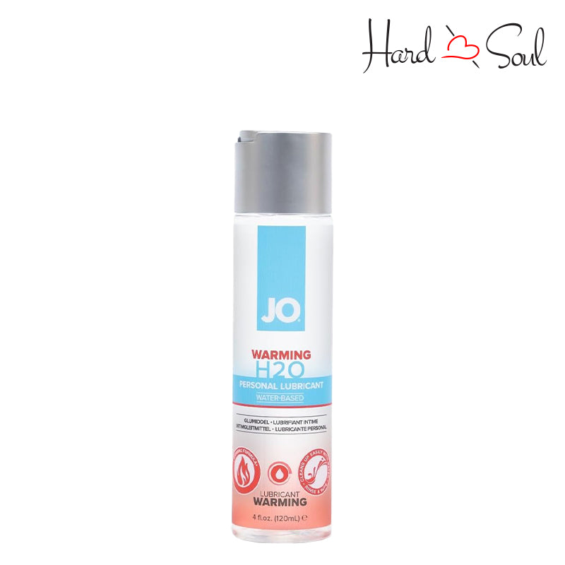 4oz bottle of JO H2O Water Based Warming Lubricant - HardnSoul