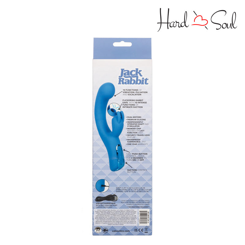 Back Side of Jack Rabbit Elite Suction Rabbit Vibrator Blue Box - HardnSoul