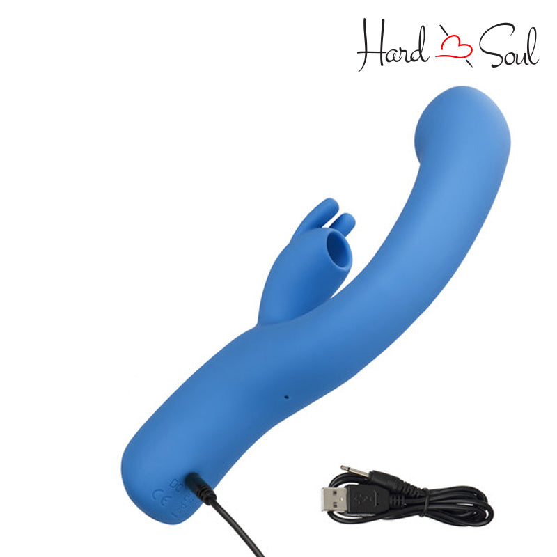 A Jack Rabbit Elite Suction Rabbit Vibrator Blue with charger - HardnSoul