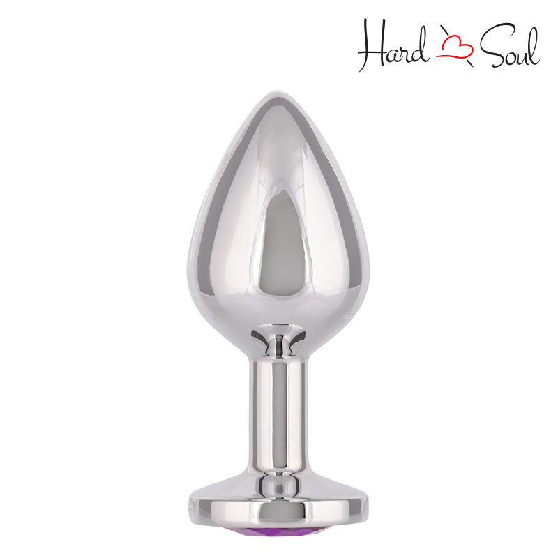 Front Side of Jewel Large Amethyst Anal Plug - HardnSoul