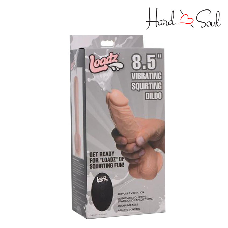 A Box of Loadz Vibrating Squirting Dildo Vanilla w/Remote 8.5" - HardnSoul