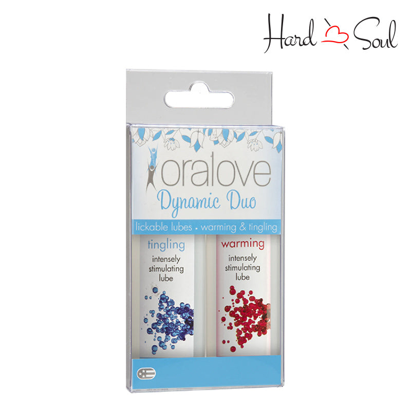 A box of Oralove Dynamic Duo Lube - Warming & Tingling - HardnSoul