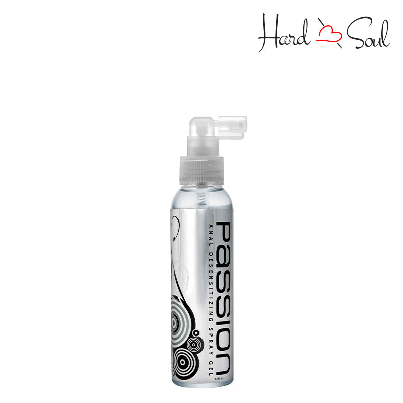 Front Side of a Bottle of Passion Extra Strength Anal Desensitizing Spray Gel 4.4oz - HardnSoul