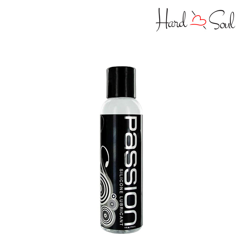 Front Side of a Bottle of Passion Premium Silicone Lubricant 4oz