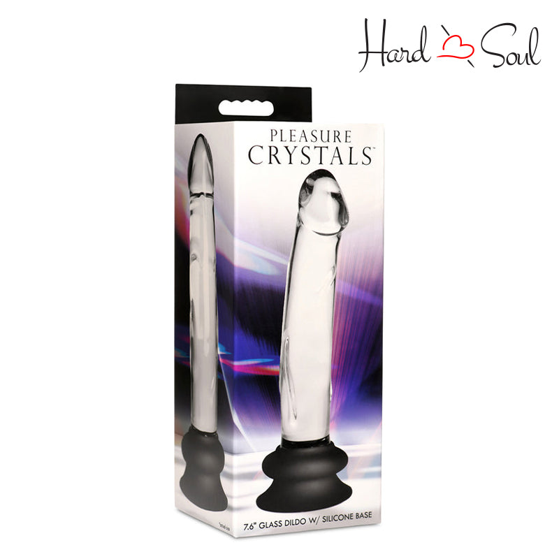 A Box of Pleasure Crystals 7.6" Glass Dildo with Silicone Base - HardnSoul