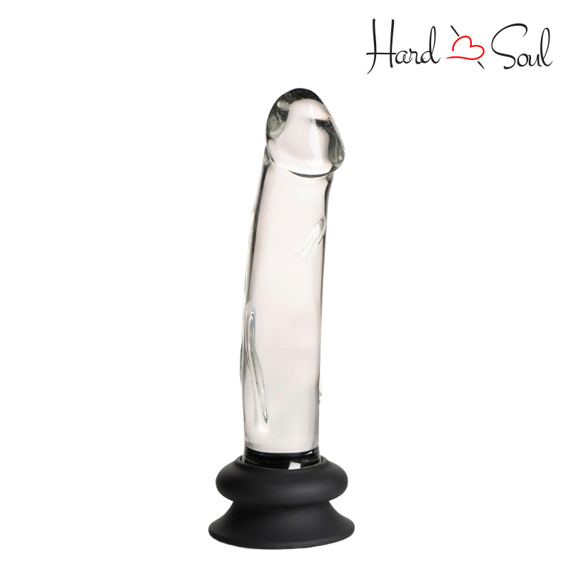 Pleasure Crystals 7.6" Glass Dildo with Silicone Base - HardnSoul