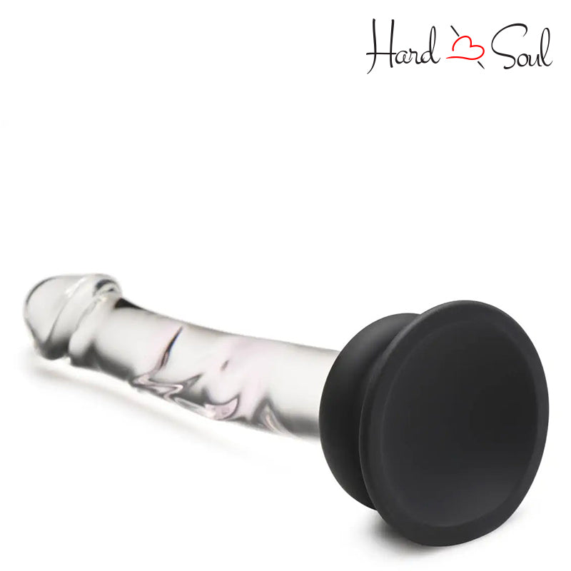 Bottom side of Pleasure Crystals 7" Glass Dildo with Silicone Base - HardnSoul