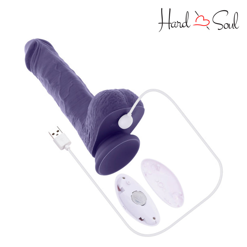 Pleasure Rider Thrusting Vibrating Dildo with its charging cable - HardnSoul