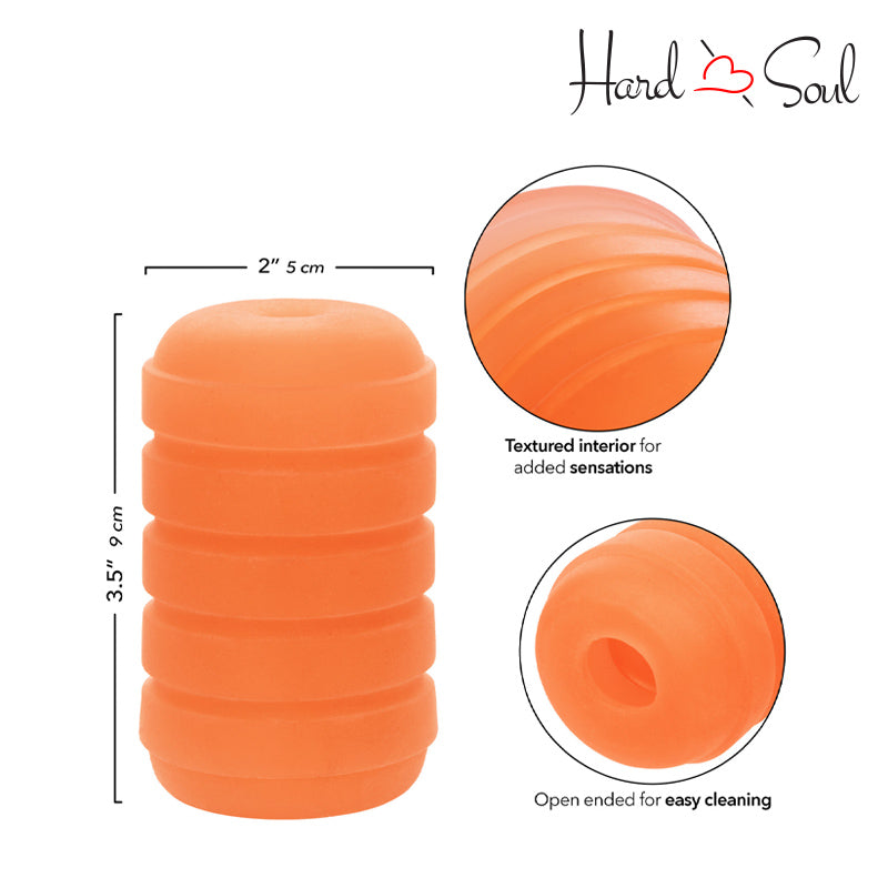 Details of Pop Sock Ribbed Stroker Orange - HardnSoul