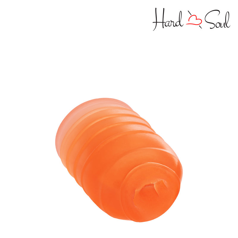 Side of Pop Sock Ribbed Stroker Orange - HardnSoul