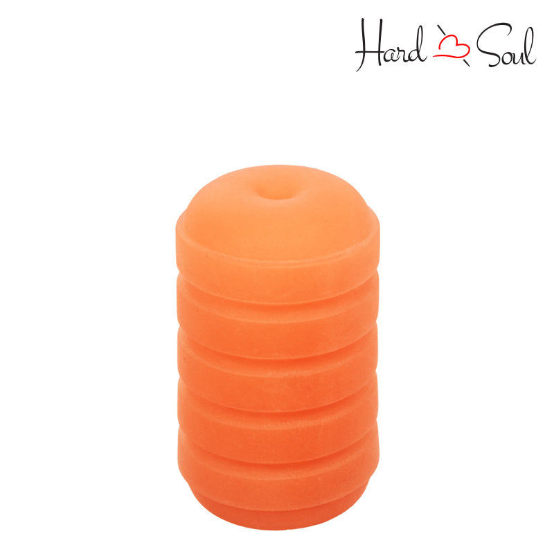 Side of Pop Sock Ribbed Stroker Orange - HardnSoul