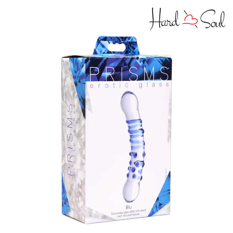 A Box of Prisms Blu Dual Ended Glass Dildo Blue - HardnSoul