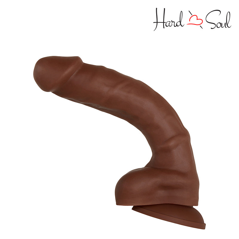 Tilted Real Supple Poseable 8.25 Inch Silicone Dildo Chocolate - HardnSoul