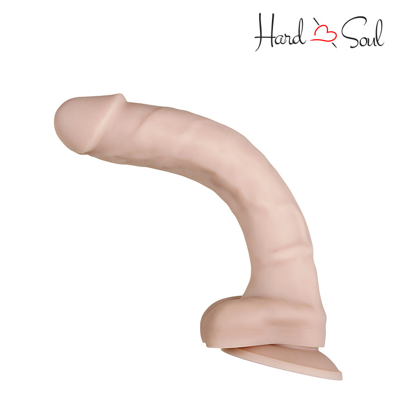 Tilted Real Supple Poseable 8.25 Inch Silicone Dildo Vanilla - HardnSoul