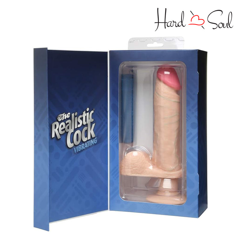 An open box of Realistic 8 Inch Dildo Vanilla - HardnSoul