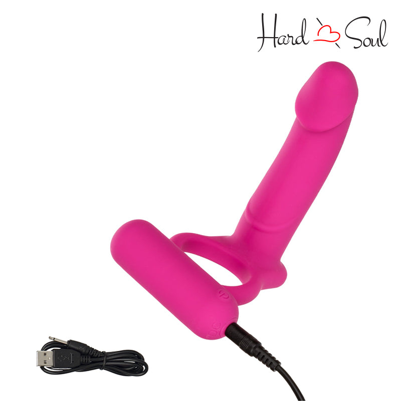 A Silicone Rechargeable Double Diver Pink with charger - HardnSoul