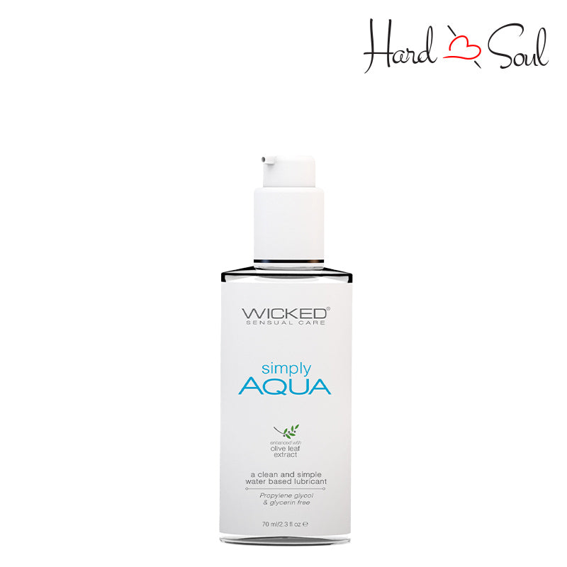 A Bottle of Simply Aqua Water Based Lubricant with Olive Leaf Extract 2.3oz - HardnSoul