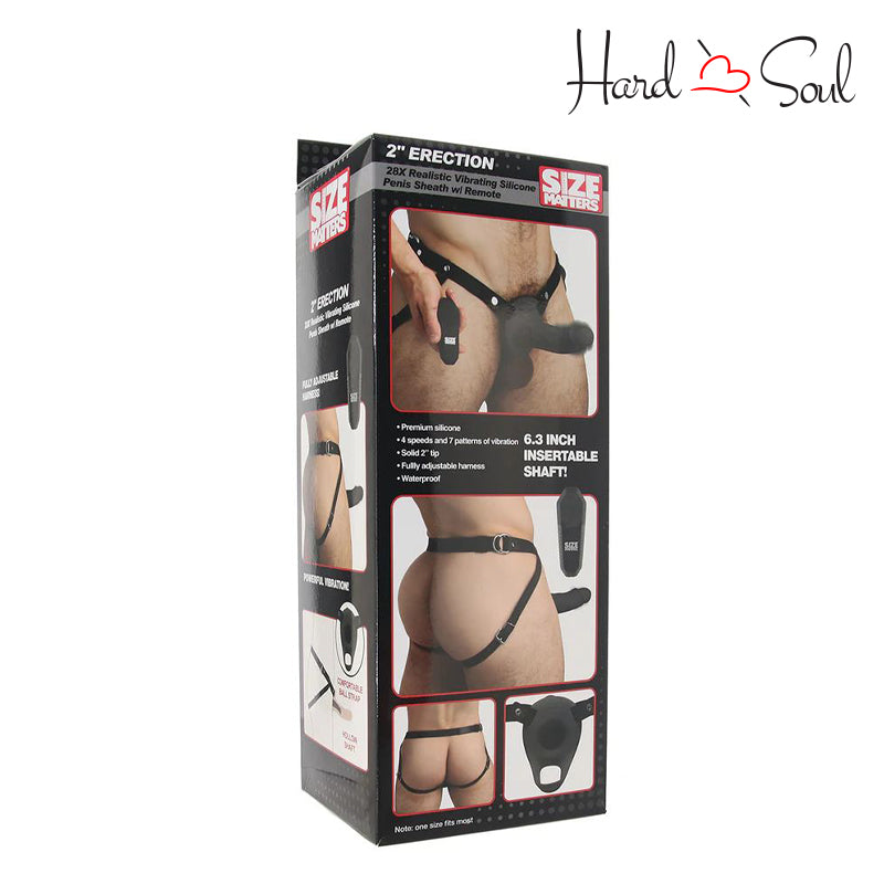 Size Matters 2 Inch Vibrating Penis Sheath W/Remote Black Size Matters 2 Inch Vibrating Penis Sheath W/Remote Black