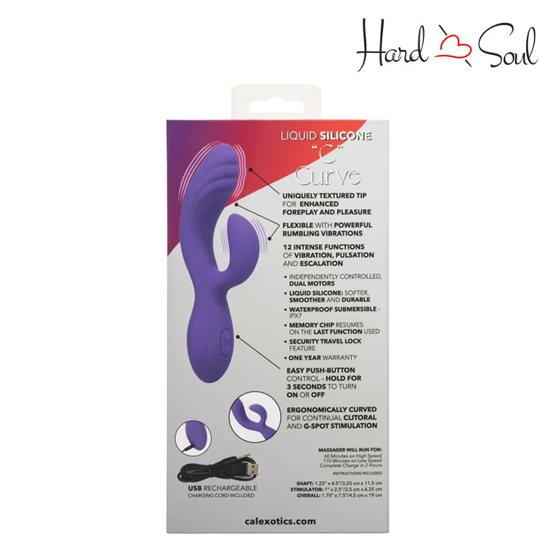 Back Side of Stella Liquid Silicone C Curve Purple Box - HardnSoul