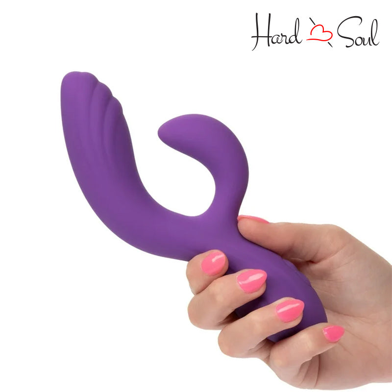 A Stella Liquid Silicone C Curve Purple in hand - HardnSoul